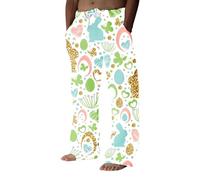 Generico Pantalones chándal hombre ligeros verano disfraz de Pascua la cruz de Jesús con cintura elástica pantalones pijama con bolsillos y cordón traje deportivo hombre para el tiempo libre gimnasia