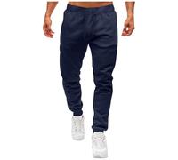 Genérico Pantalones Chandal Hombres Pantalones Hombre Cómodo Pantalón Deporte Jogger Running Deportivas Chándal con Bolsillos Ropa Termico Gym Otoño Invierno Algodón Pants Marina de Guerra XL