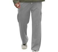 Genérico Pantalones Chinos Hombre Elásticos de Pana Con Bolsillos Casual Pantalon Pana Pantalon Cargo Pants Largos Ropa Deportiva Para Pantalón de Chandal Hombre Gris M