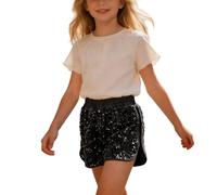 Genérico Pantalones Cortos de Cintura elástica Shine Girls, Pantalones Cortos Casuales de Moda Oxygen para niños pequeños y Grandes, Ropa de otoño (Black, 15-16 Years)