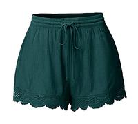 Genérico Pantalones Cortos De Deporte Pantalones Cortos Deportivos Femeninos con Encaje Y Cuerda para Yoga Plus 2 Leggings Y Sport Pants De Playa Boxe (Black-2, M)