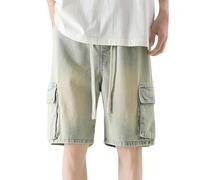 Genérico Pantalones Cortos De Mezclilla para Hombre 2025 Suave Multibolsillos Mezclilla Pantalones Cortos Casual De Trabajo Hombre Pantalón Corto Vaquero