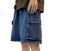 Genérico Pantalones Cortos De Mezclilla para Hombre 2025 Suave Multibolsillos Mezclilla Pantalones Cortos Casual De Trabajo Hombre Pantalón Corto Vaquero