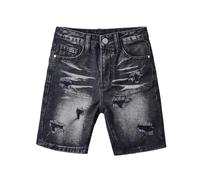 Genérico Pantalones Cortos de Mezclilla Rasgados para niños y niñas, Y2K, Cintura Alta, Pierna Recta, Lavados, Bermudas Moda, Vintage, estéticos, Ropa Calle