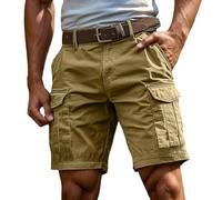 Genérico Pantalones Cortos Hombre Cargo Bermudas de Trabajo Deportivos Hombre Verano Cargo Cortos Casual Bermudas Shorts Running Deporte con Múltiples Bolsillos (01 Caqui, XL)