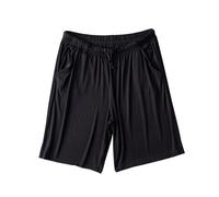 Genérico Pantalones Cortos Hombre confeccionados en rayón Ideales para Dormir y Descansar con Cintura elástica Que Brinda Comodidad Total Durante el Uso Diario o Nocturno (Black, L)