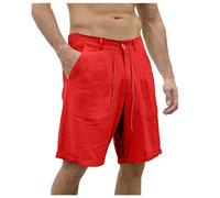 Genérico Pantalones Cortos Hombre Deporte - Bermudas Hombre Verano Pantaloncini di Lino da uomo Pantaloncini classici Casual Vita Elastica Spiaggia Tavola leggera Slim con Borsa