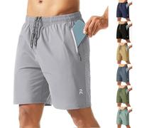 Genérico Pantalones Cortos Hombre Deporte Ropa Deportiva Hombre Algodon Trabajo Bermudas Gimnasio Secado Rápido Calções Homem 2 In 1 Transpirable Shorts Trabajo Futbol Ropa Gris Claro XXL