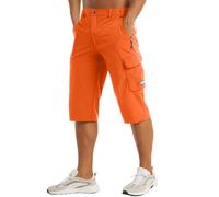 Genérico Pantalones Cortos Hombre Running - Hombres Debajo De La Rodilla Ligero Caminar Cinturón De Siete Puntos Bolsillo Cargo Ejercicio