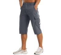 Genérico Pantalones Cortos Hombre Running - Hombres Debajo De La Rodilla Ligero Caminar Cinturón De Siete Puntos Bolsillo Cargo Ejercicio