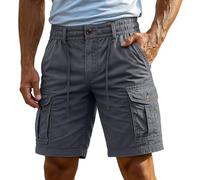Genérico Pantalones Cortos Hombre Running,Short Cargo Pour Homme Pantalon Cargo Et Travail Avec Fermeture éClair Bouton Plus De Poches Short De Sport En Plein Air éTé Uni Classique