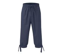 Generico Pantalones cortos para hombre de tres cuartos medieval vintage étnicos cómodos para el tiempo libre pantalones cortos pijama pirata pants vikingos medievales renacentistas punk cosplay