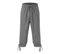 Generico Pantalones cortos para hombre de tres cuartos medieval vintage étnicos cómodos para el tiempo libre pantalones cortos pijama pirata pants vikingos medievales renacentistas punk cosplay