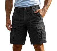 Genérico Pantalones Cortos para Hombre,Short Cargo Pour Homme Pantalon Cargo Et Travail Avec Fermeture éClair Bouton Plus De Poches Short De Sport En Plein Air éTé Uni Classique
