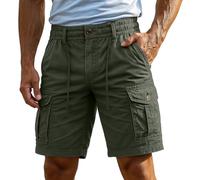 Genérico Pantalones Cortos para Hombre,Short Cargo Pour Homme Pantalon Cargo Et Travail Avec Fermeture éClair Bouton Plus De Poches Short De Sport En Plein Air éTé Uni Classique