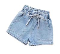 Genérico Pantalones Cortos para niñas,Short Verano Monocolor Pantalon Corto Moda 2025 Cintura elástica Ropa niños cómodos de Ocio Adolescentes 4-12 años