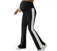 Genérico Pantalones de Embarazo de Talle Alto con Piernas Anchas con Soporte del Vientre Pantalones con Ranuras Laterales Pantalones Estiramiento Cómodo Pantalones Diario Pantalones Cómodo Y Elegante