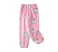 Genérico Pantalones de Flare Chica Pantalones de invierno para Niños de la Edad Pequeña, Pantalones cálidos de Polar estampados de Dibujos Animados para Niñas y Niños (9-10 Años)