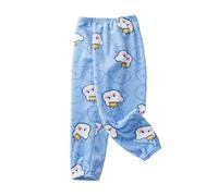 Genérico Pantalones de Flare Chica Pantalones de invierno para Niños de la Edad Pequeña, Pantalones cálidos de Polar estampados de Dibujos Animados para Niñas y Niños (Blue,4-5 Años)