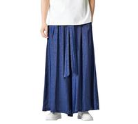 Generico Pantalones de hombre étnicos cómodos estilo casual japonés kimono Harem Baggy Pumphose Vintage Largo Jogging Anchos Largos Hakama Kung Fu de seda de hielo chino Wushu Fondo Trabajo Senderismo