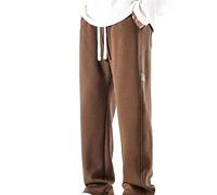 Generico Pantalones de jogging casuales para hombre, pantalones de senderismo, pantalones de chándal de pista al aire libre con bolsillos, café, L