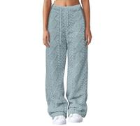 Generico Pantalones de mujer de invierno, pantalones de deporte para correr, térmicos, con bolsillos informales, cálidos, pantalones chándal de mujer, pierna recta con cordón, para Jogger y para