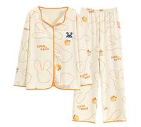 Genérico Pantalones De Pijama De Mujer Pijama Raso Mujer Women S Petite Pajama Set Petite Length Top Wide Leg Pants Pijamas Familiares Iguales Familiar Inverno Orange L