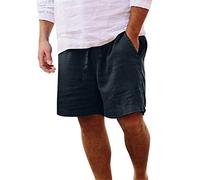 Genérico Pantalones De Primavera Y Verano para Hombre Informales con De Colores SóLidos De AlgodóN Y Lino Holgados De Talla Grande A La Moda con Bolsillos para La Playa Cortos Calzonas Deporte Hombre