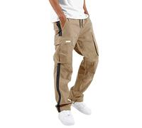 Genérico Pantalones De Trabajo Hombre Cintura Elastica Pantalones De Motocicleta A Prueba De Viento Trabajo Con Múltiples Bolsillos Pantalones Senderismo Tubo Recto Pantalones Militar Hombre Cómodo Y