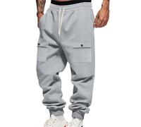 Genérico Pantalones De Trabajo Hombre - Pantalón Cargo Pantalones de Trabajo de otoño e Invierno para Hombre de Forro Polar Grueso Informales de Talla Grande Holgados y Ajustados (Light Gray L)