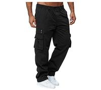 Genérico Pantalones De Trabajo Hombre Slim Fit Jogger Primavera Pantalon Mecanico Casual Calças Bolsillos Laterales Trekking Ropa Hombre Inverno Pantalón Desbrozadora 2025 Nuevo 2#Negro M