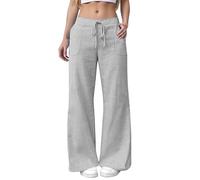 Genérico Pantalones de Trabajo Mujer, Pantalon Chandal Mujer, Pantalón Casuales de Lino para Holgados y Elegantes con diseño de para un Estilo Exterior Moderno Joggers Pantalon