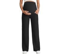 Genérico Pantalones Embarazo Otoño Invierno Talle Alto, Diadema Vientre Pierna Ancha Elástica Transpirable Pantalones Maternidad Al Aire Libre Pantalones Layering Diario Pantalones Confort Maternidad