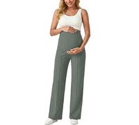 Genérico Pantalones Embarazo Otoño Invierno Talle Alto, Diadema Vientre Pierna Ancha Elástica Transpirable Pantalones Maternidad Al Aire Libre Pantalones Layering Diario Pantalones Confort Maternidad