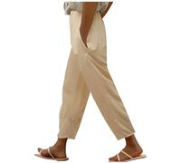 Genérico Pantalones Frescos De Verano Mujer,Pantalones De Entrenamiento con Cintura EláStica Diaria para Mujer Pantalones Largos SóLidos Pantalones Casuales Sueltos