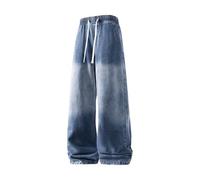 Genérico Pantalones Hombre Vaqueros,Pantalones Vaqueros Casuales Descoloridos De Corte CláSico con Lavado CóModos Pantalones EláSticos para Uso Diario