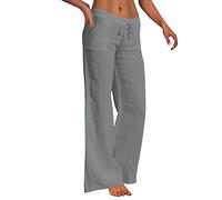 Genérico Pantalones Largos Poliéster Piernas Compras Chicas, gris, XXX-Large