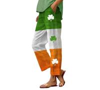 Genérico Pantalones Lino Elasticos Comodos Mujer Womens Holiday Pajama Pants Casual Elastic Waist Relaxed Fit Comfy Pants For St Day Valentines Day Pantalon Montaña Mujer Pantalón de Lino (Jn,Xl)