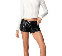 Genérico Pantalones Mujer Chandal, Shorts Mujer Elasticos, Ajustados con Lentejuelas Brillantes EláSticos Realzadores GlúTeos Ideales para Fiestas Y Discotecas Moda Veraniega Mini Shorts