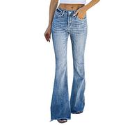 Genérico Pantalones Mujer OtoñO - Pantalones Vaqueros Ajustados Cintura Alta Desgastados Informales años Noventa Mujer