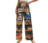 Genérico Pantalones Pijama Mujer Invierno,Solo Una Chica A La Que Le Gustan Los Libros Pantalones De Pijama Amante De Los Libros para Mujeres Chica Amante De La Lectura Ropa De Dormir