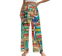 Genérico Pantalones Pijama Mujer Talla Grande,Solo Una Chica A La Que Le Gustan Los Libros Pantalones De Pijama Amante De Los Libros para Mujeres Chica Amante De La Lectura Ropa De Dormir