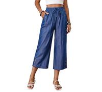 Genérico Pantalones Pirata Mujer-Pantalones Capri Vaqueros Casuales De Corte Holgado con Bolsillos CóModos para El DíA A DíA