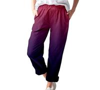 Genérico Pantalones TéRmicos Mujer Invierno Mallas Pantalones Casuales de con Bolsillos de algodón y Lino Estampados para Mujer Mujer Ropa Leggings Termicos Mujer Invierno (Purple, XL)