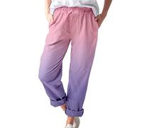 Genérico Pantalones TéRmicos Mujer Invierno Mallas Pantalones Casuales de con Bolsillos de algodón y Lino Estampados para Mujer Mujer Ropa Leggings Termicos Mujer Invierno (Pink, XL)