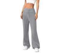 Genérico Pantalones Trabajo Mujer Pantalon Yoga Mujer Pantalón Transpirable Pantalones Acampanados Pantalon Casual para Fiesta Ropa Duradero Trousers Trousers Elegante Básicos Gris Claro S