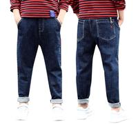Genérico Pantalones Vaqueros Baggy para niños,Pantalones de Mezclilla Rectos Jeans Niños con Cintura Ajustable Sueltos Cómodos Verano Stretch Niño Y2K