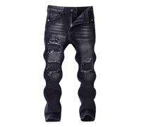 Genérico Pantalones vaqueros casuales de moda para niño Pantalones largos cómodos elásticos estilo Streetwear Primavera Otoño, Le Noir, 7-8 años
