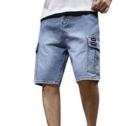Genérico Pantalones Vaqueros Cortos para Hombre Verano Casual Moda Jeans de Playa Shorts Chandal Deportes Bermudas Casuales Holgadas Sueltos el Tiempo Libre