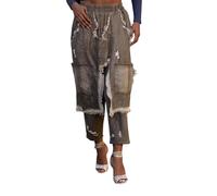 Genérico Pantalones Vaqueros,Pantalones Vaqueros Desgastados Y Rotos para Mujer De Cintura Alta Holgados De Mezclilla Lavada Informales CóModos para Uso Diario